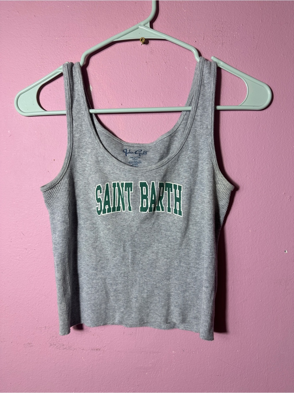 St Barth Brandy Melville Gray Ribbed Tank Top